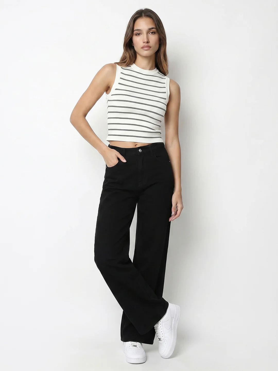 Women Black/White Tank Top - Image 4