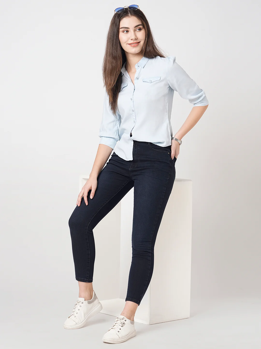 Women Blue/Black Super High-Rise Super Skinny Jeans