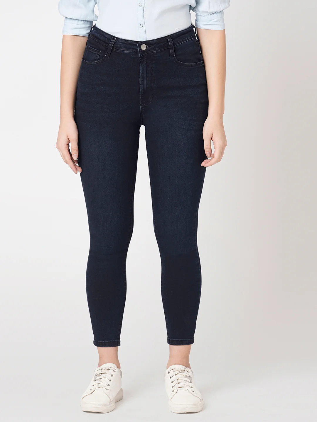 Women Blue/Black Super High-Rise Super Skinny Jeans - Image 2