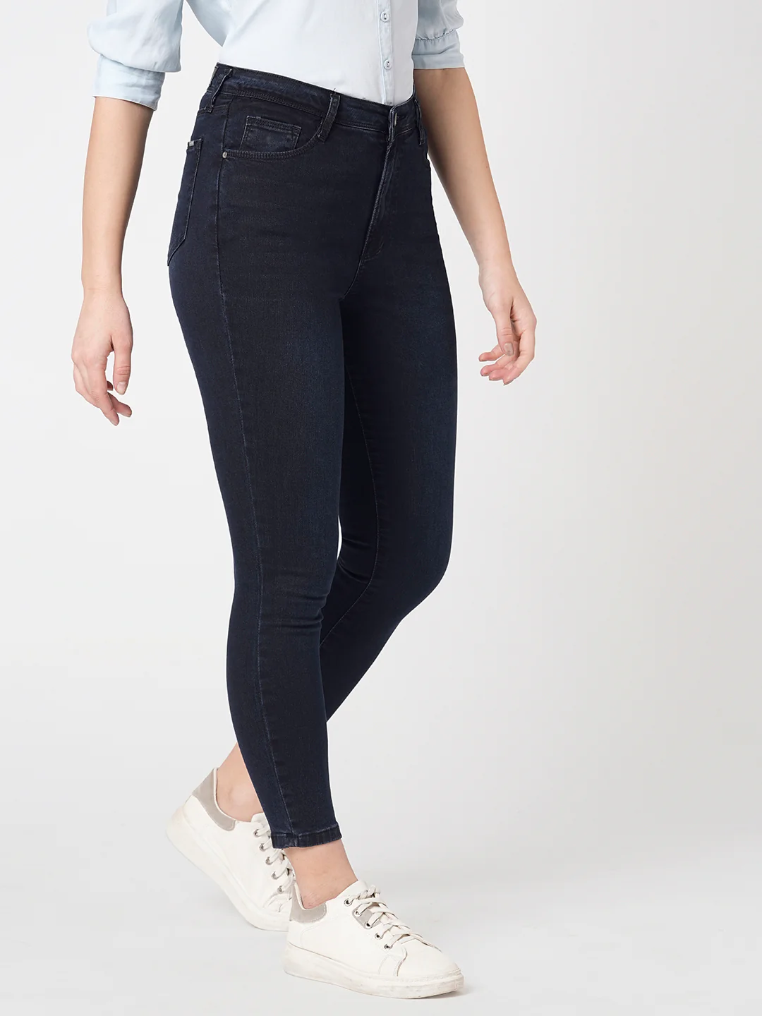 Women Blue/Black Super High-Rise Super Skinny Jeans - Image 6