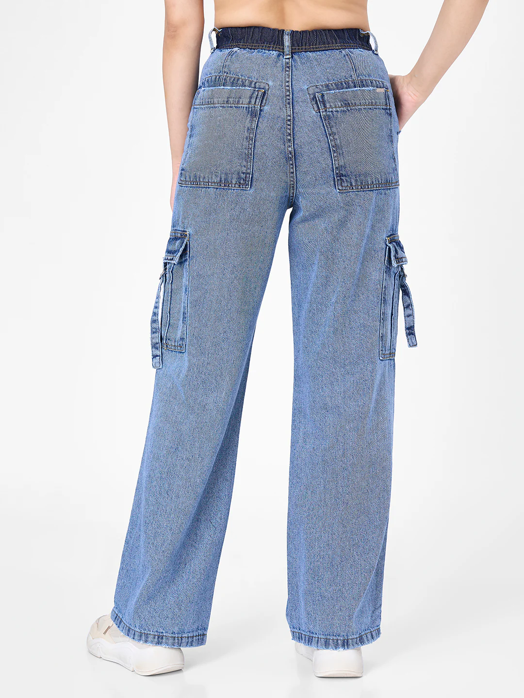 Women Blue Mid-Rise Cargo - Image 3