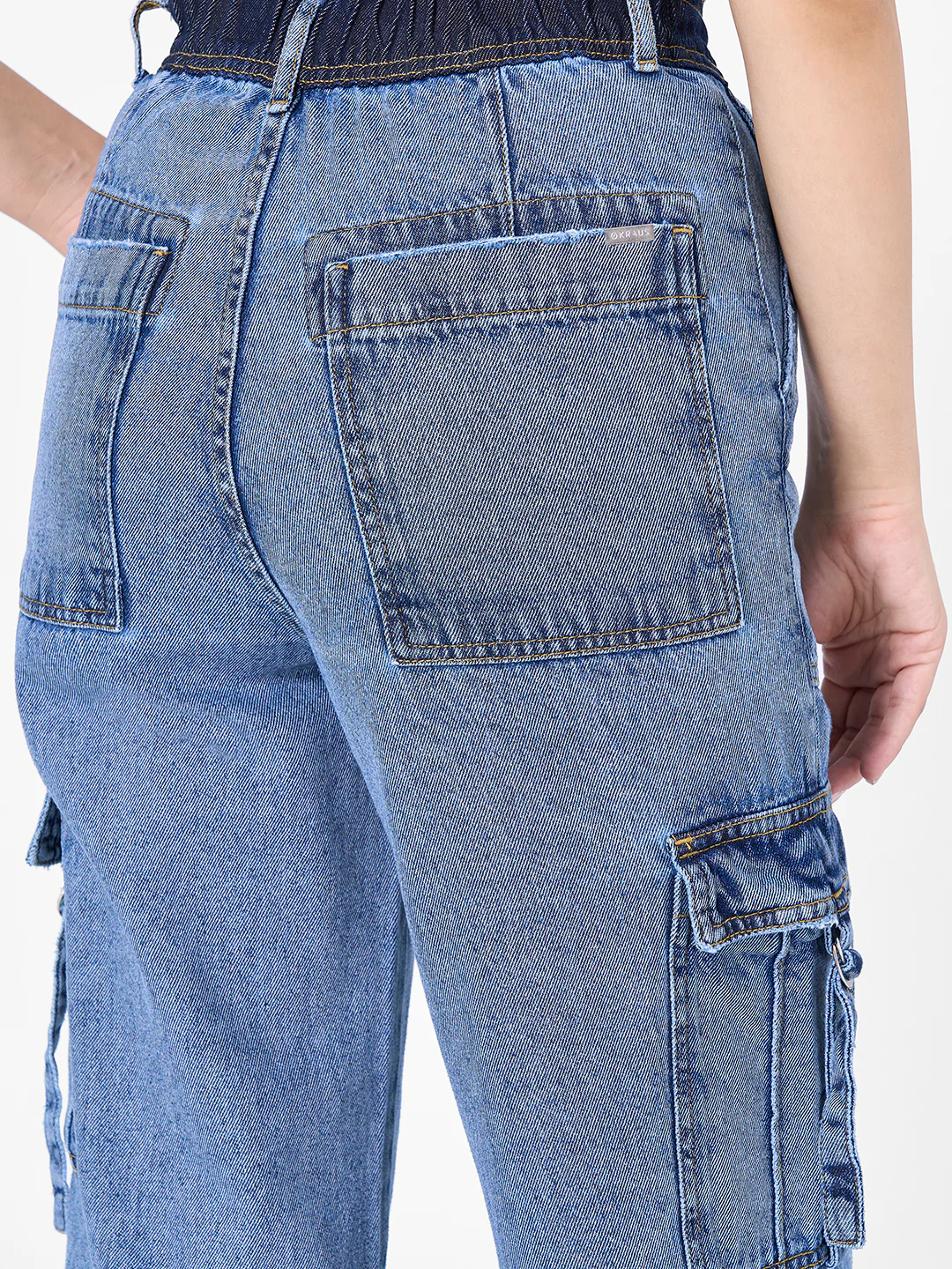 Women Blue Mid-Rise Cargo - Image 7