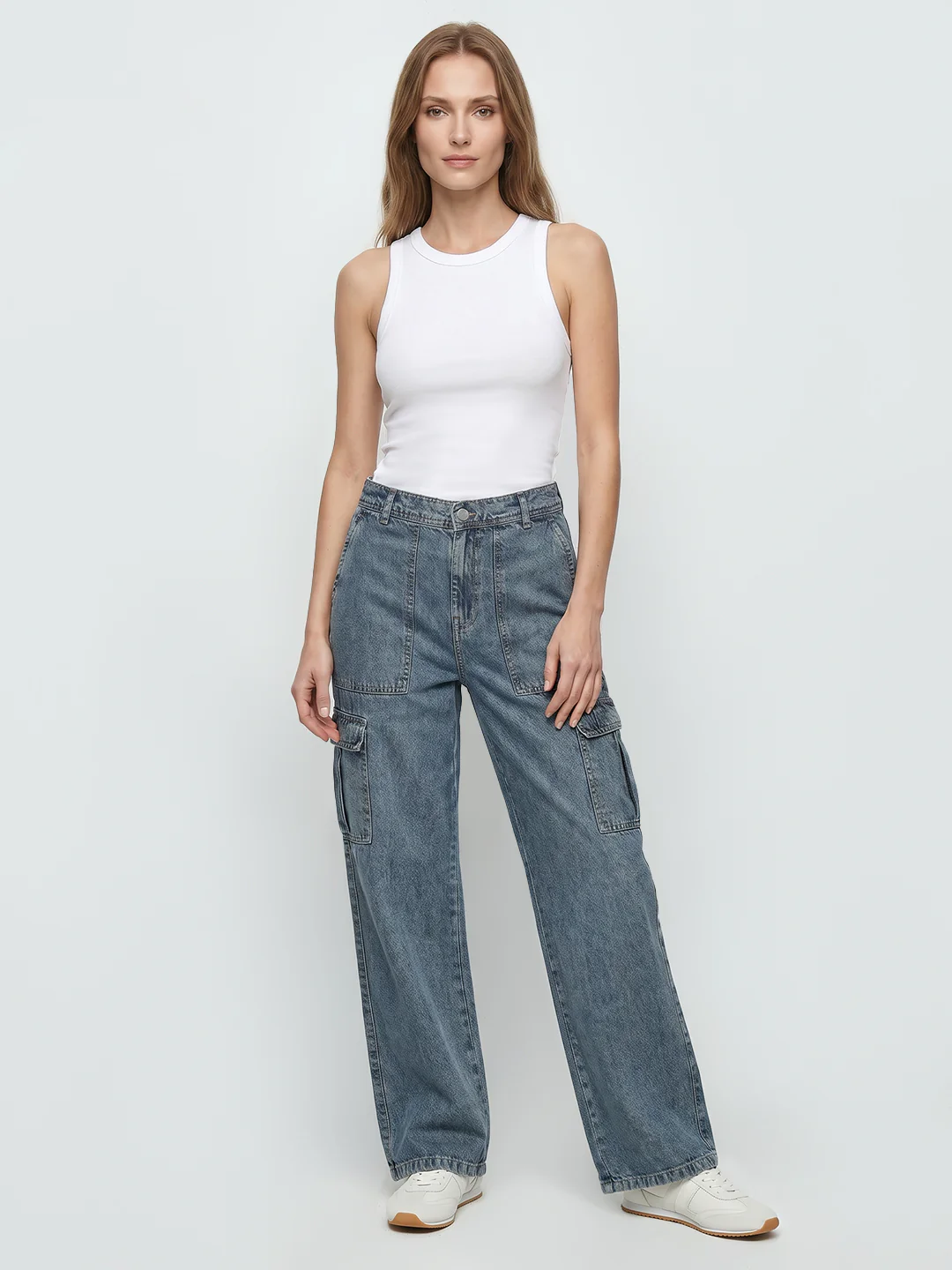 Women Blue Cargo - Image 4