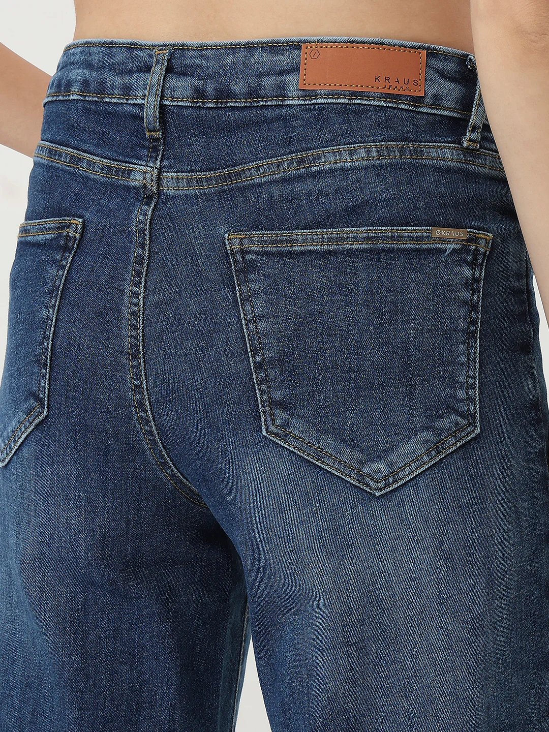 Women Blue Crop Wide Leg Jeans - Image 7