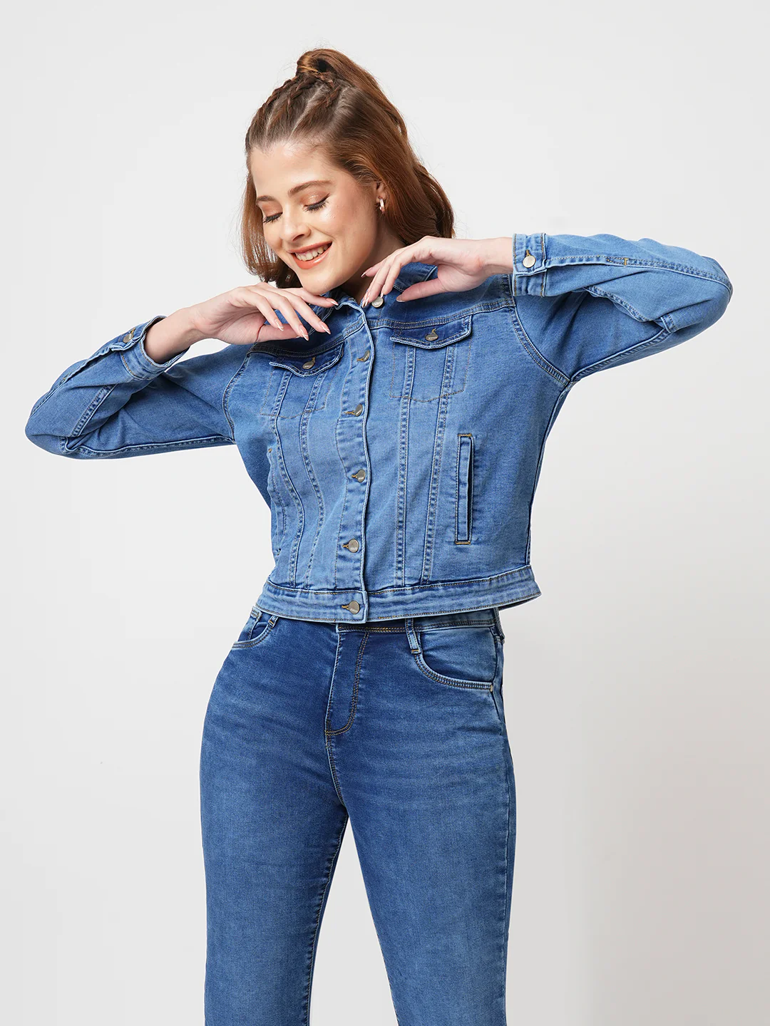 Women Blue Denim Jacket - Image 2