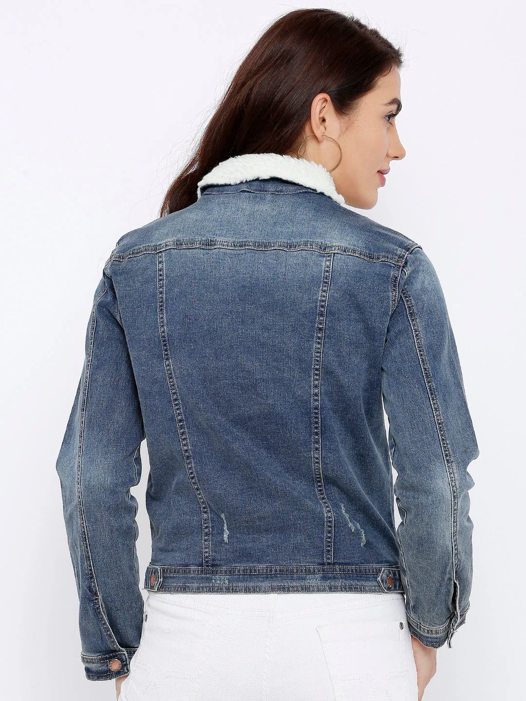 Women Blue Denim Jacket - Image 3