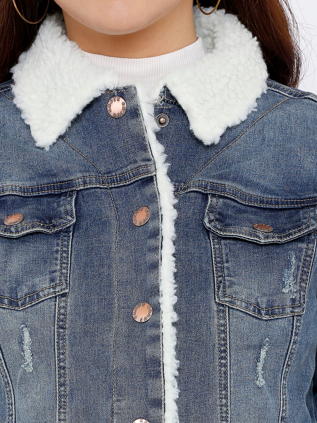 Women Blue Denim Jacket - Image 4