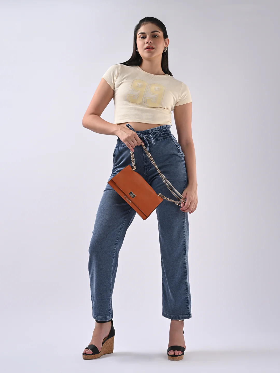 Women Blue Denim Joggers