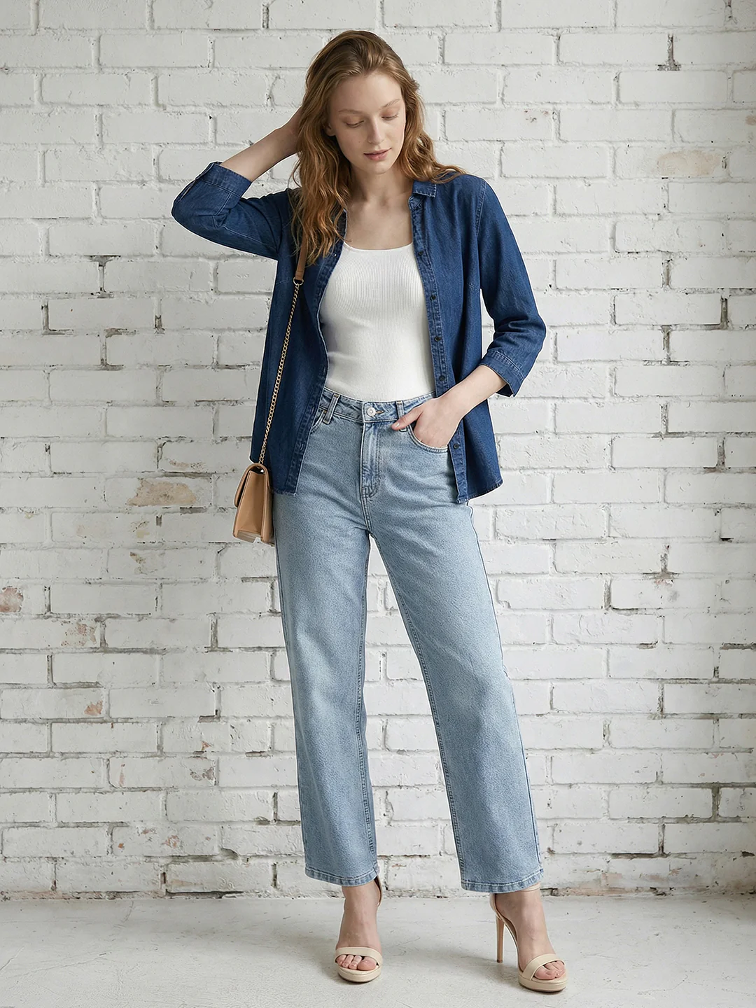 Women Blue Denim Shirt