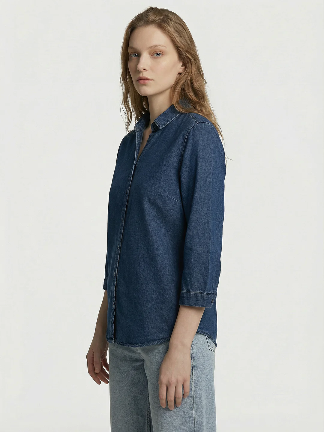 Women Blue Denim Shirt - Image 5