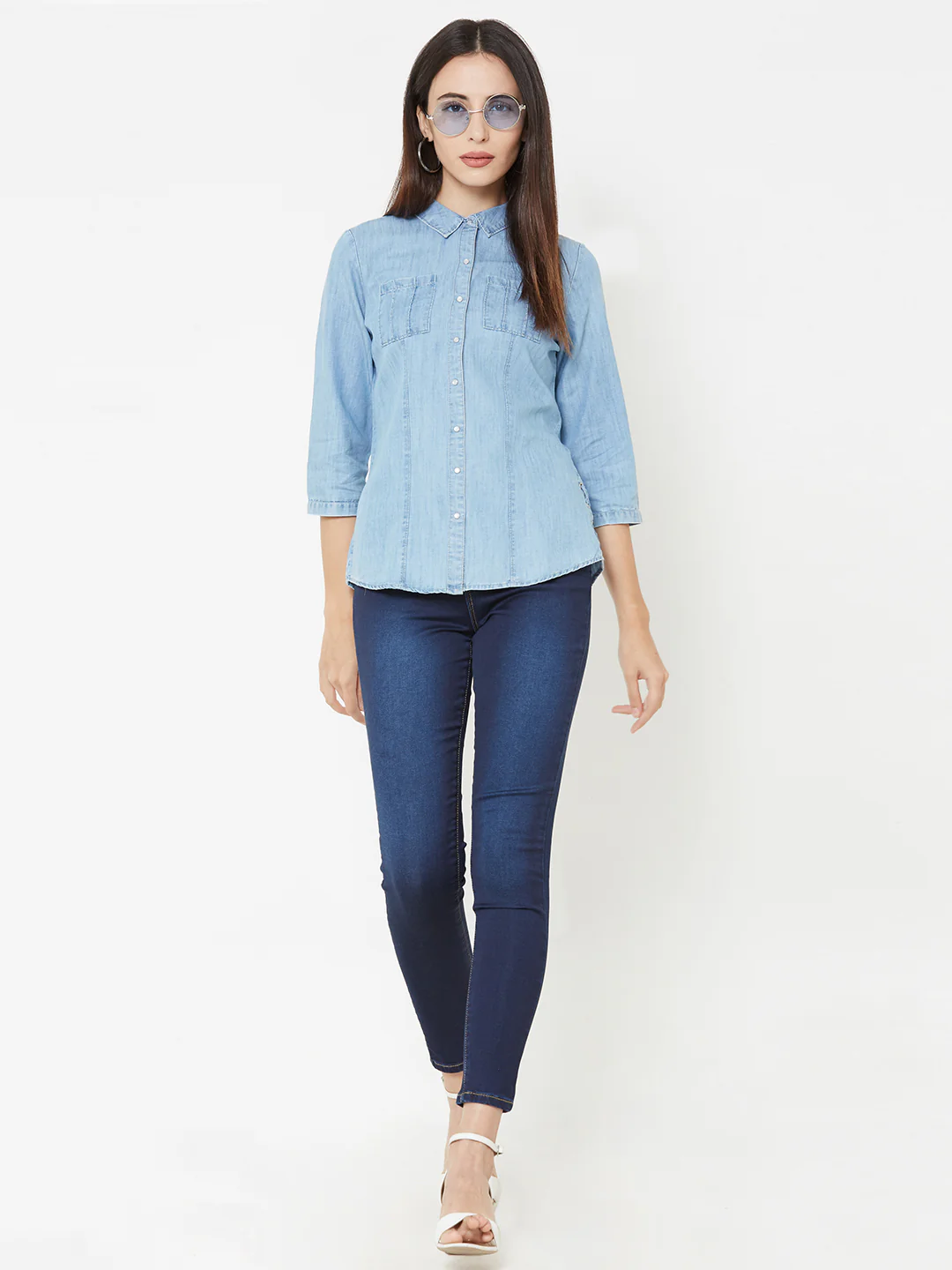 Women Blue Denim Shirt
