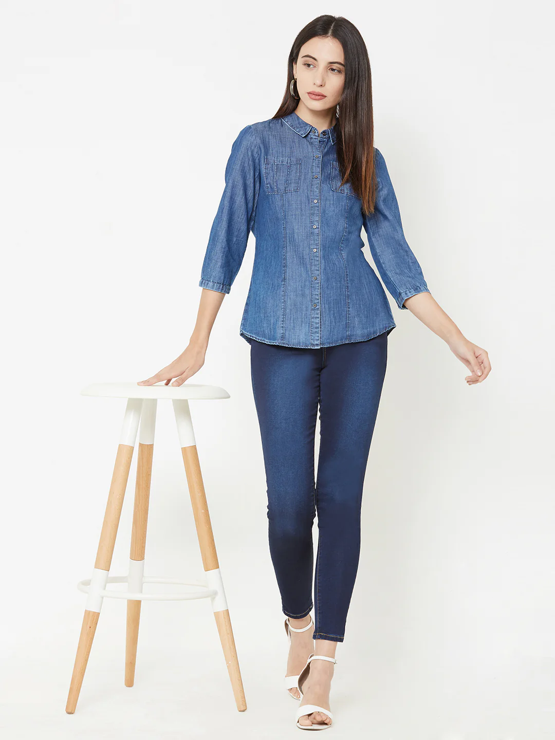 Women Blue Denim Shirt