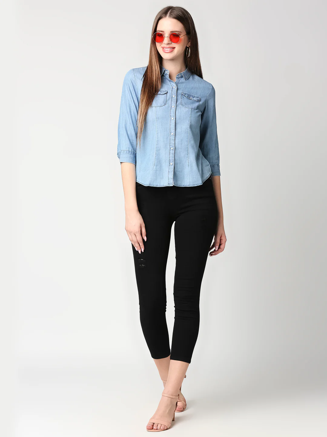Women Blue Denim Shirt