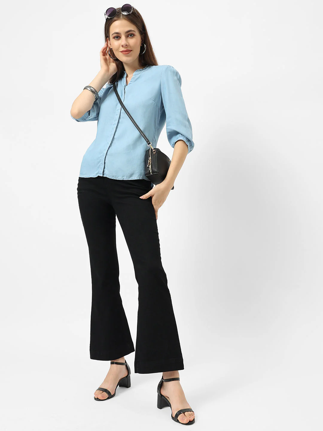 Women Blue Denim Shirt - Image 2