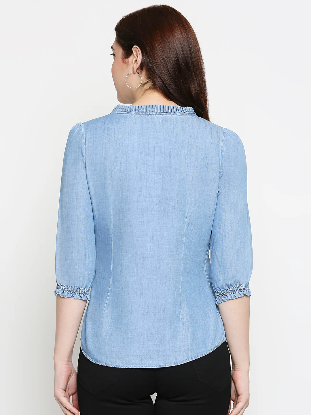 Women Blue Denim Top - Image 3