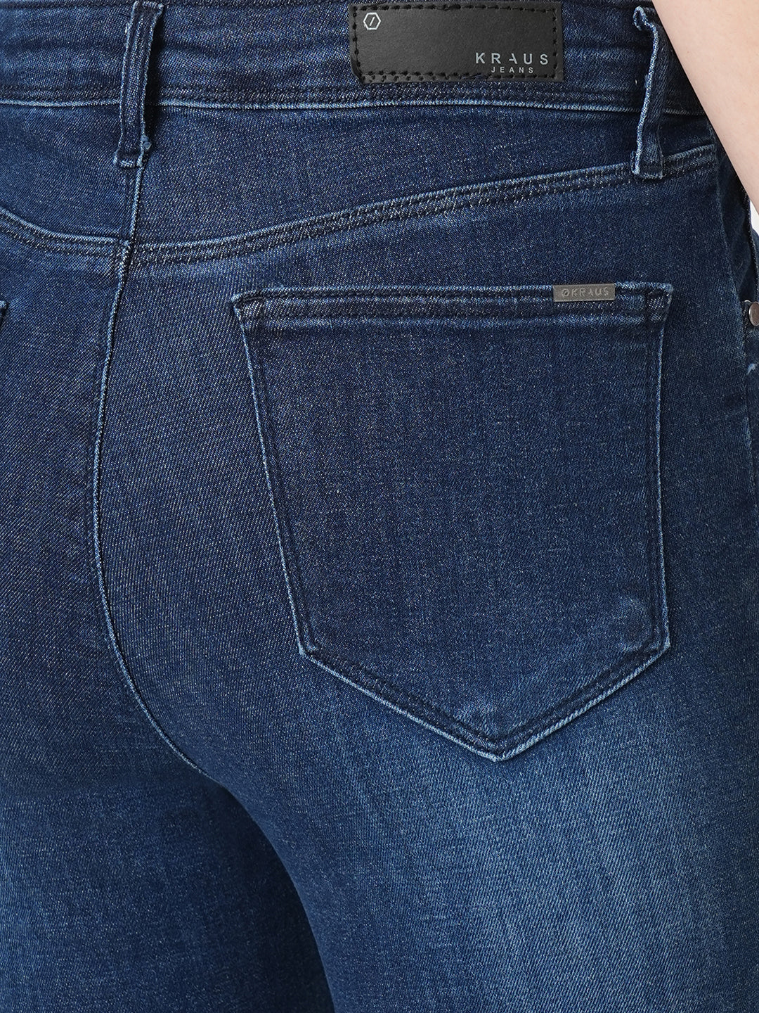 Women Blue Hig-Rise Mini Flare Jeans - Image 6