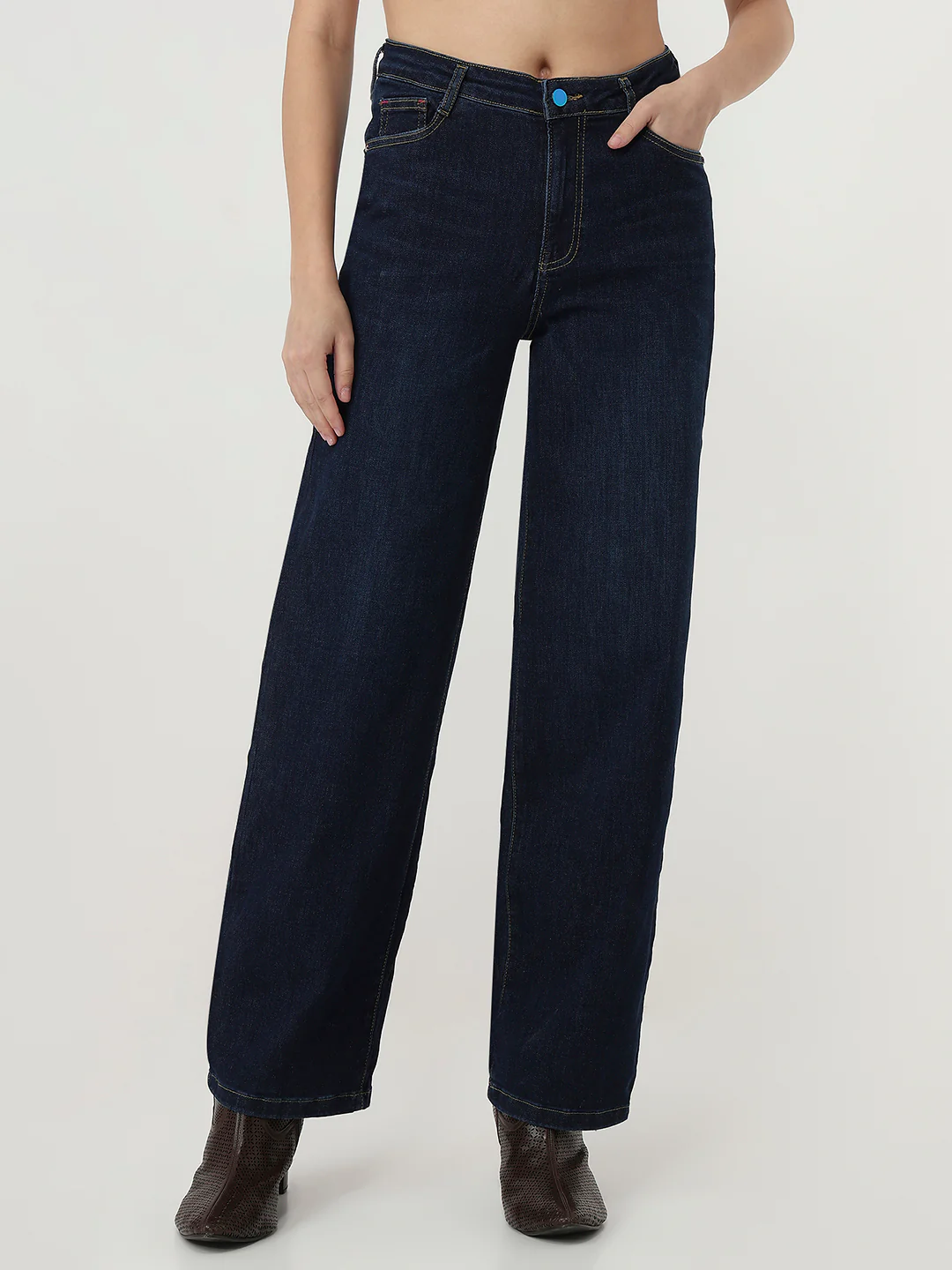 Women Blue High-Rise Baggy Fit Jeans - Image 2