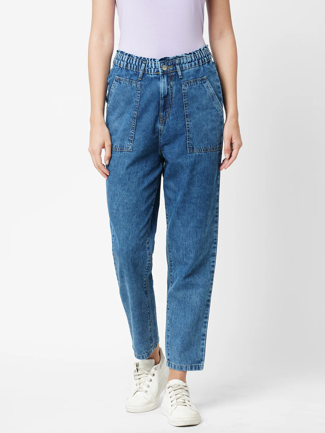 Women Blue High-Rise Baggy Fit Jeans - Image 2