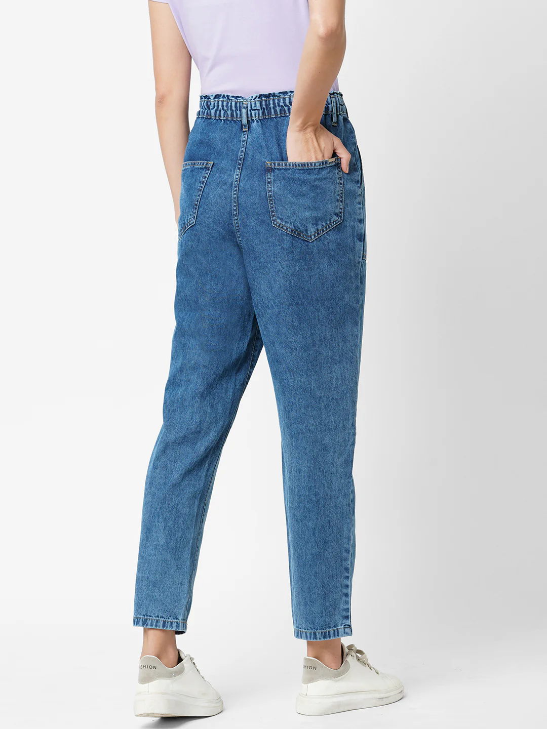 Women Blue High-Rise Baggy Fit Jeans - Image 3