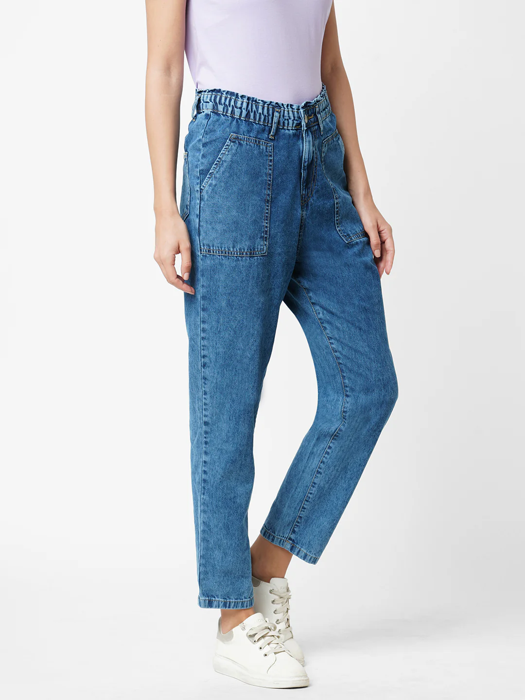 Women Blue High-Rise Baggy Fit Jeans - Image 4