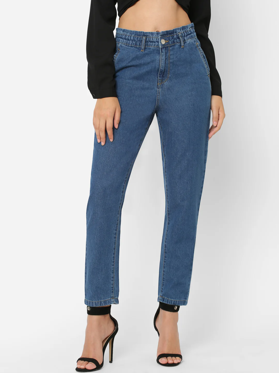 Women Blue High-Rise Baggy Fit Jeans - Image 2