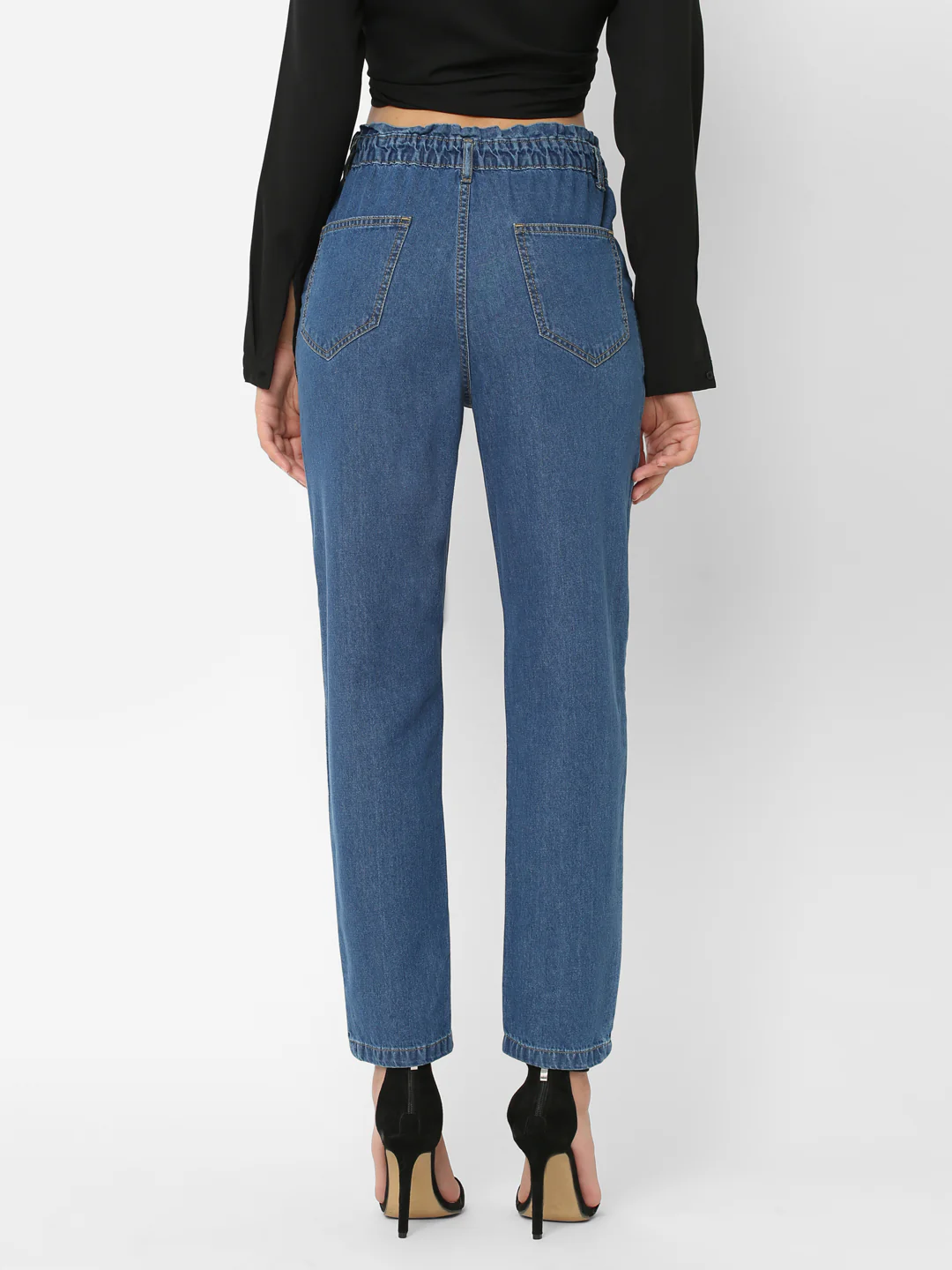 Women Blue High-Rise Baggy Fit Jeans - Image 3