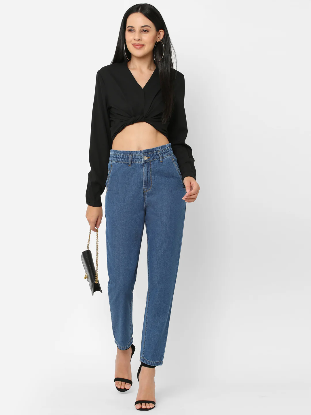 Women Blue High-Rise Baggy Fit Jeans - Image 4