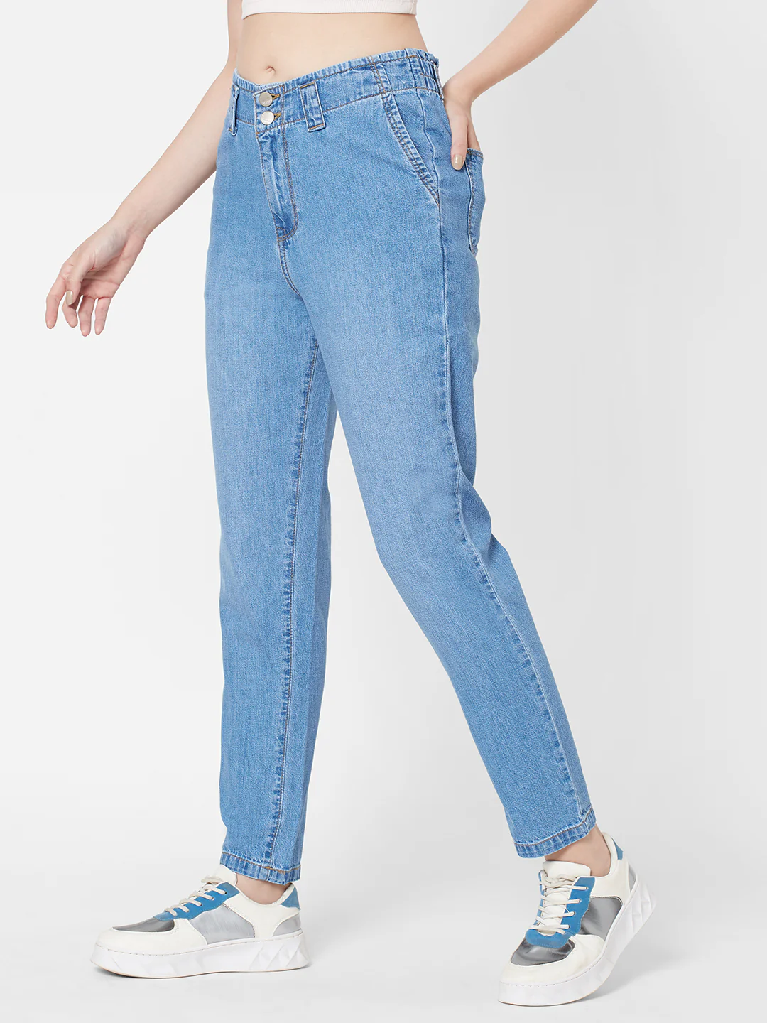 Women Blue High-Rise Baggy Fit Jeans - Image 5