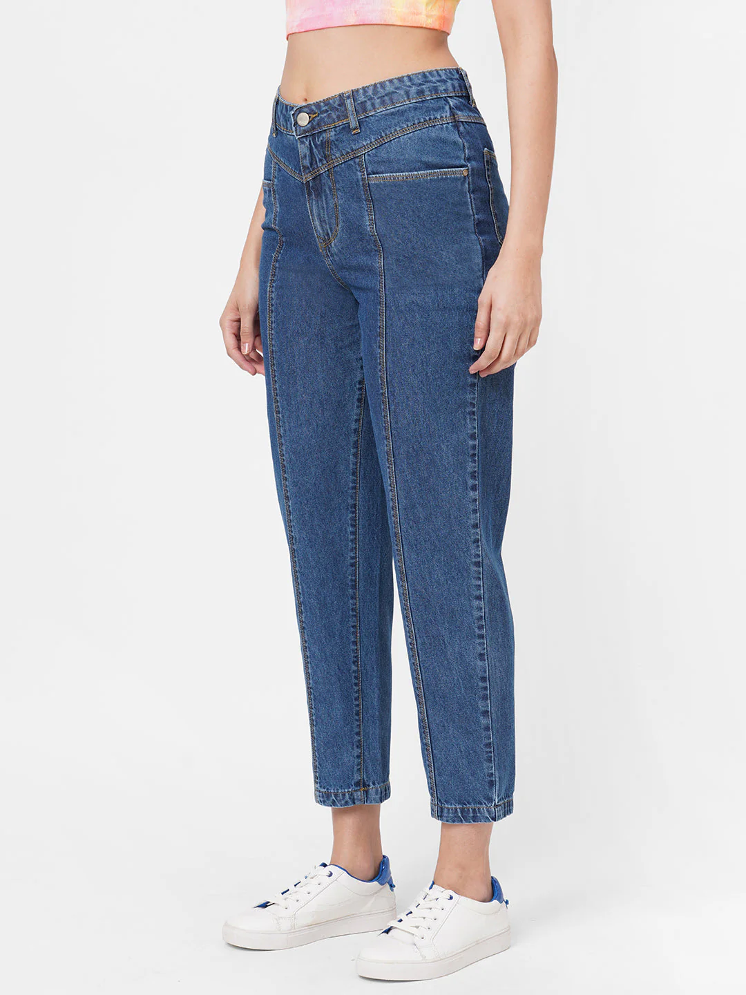 Women Blue High-Rise Baggy Fit Jeans - Image 4