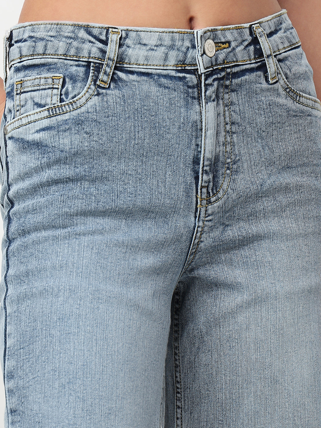 Women Blue High-Rise Baggy Jeans - Image 5