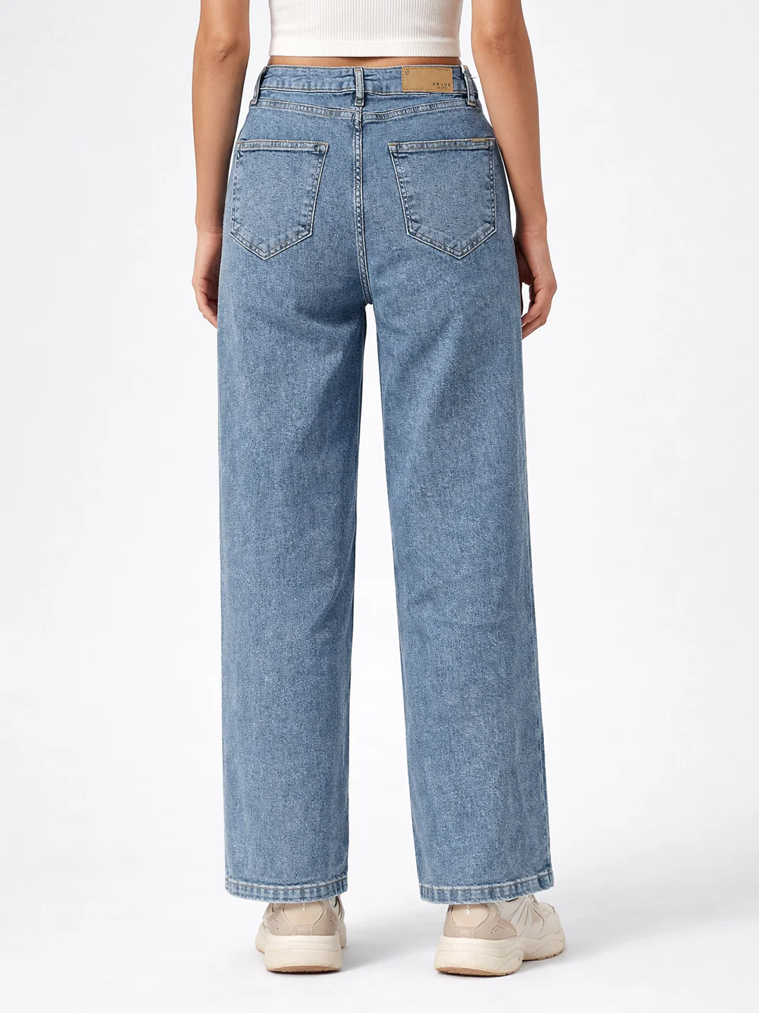 Women Blue High-Rise Baggy Jeans - Image 3