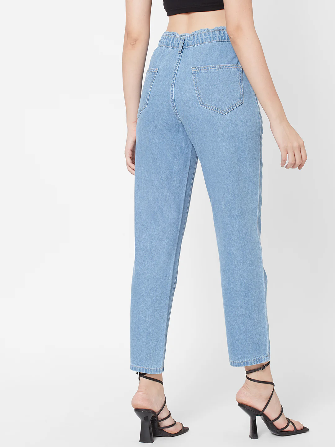 Women Blue High-Rise Baggy Jeans - Image 3