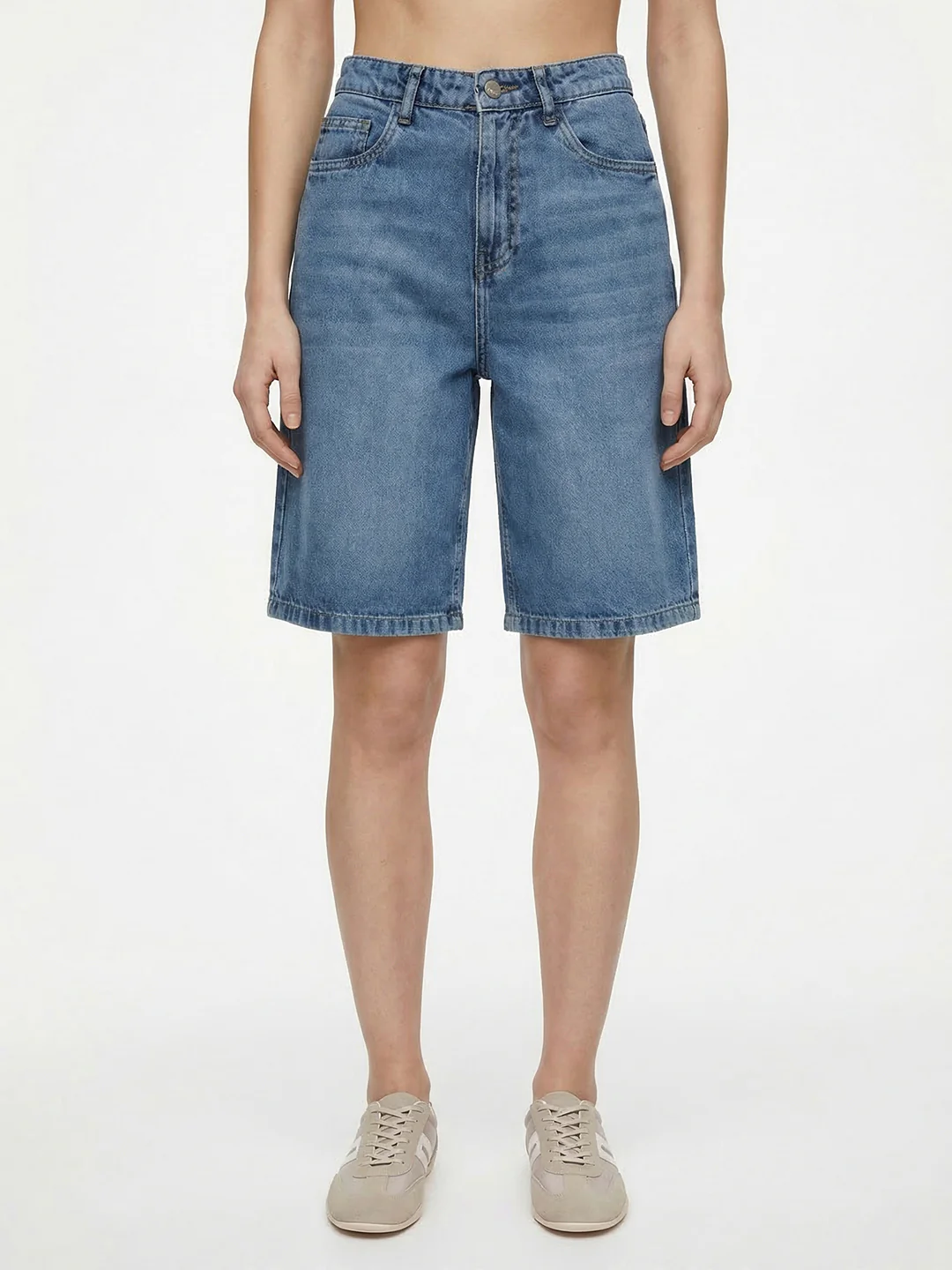 Women Blue High-Rise Baggy Shorts - Image 2