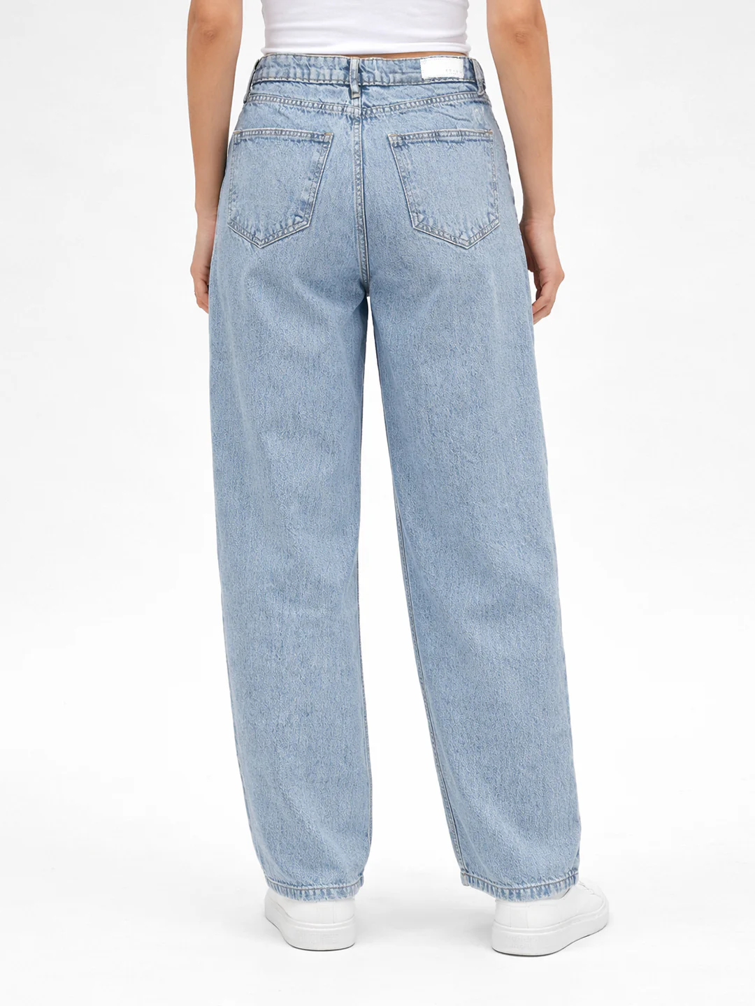Women Blue High-Rise Barrel Jeans - Image 3