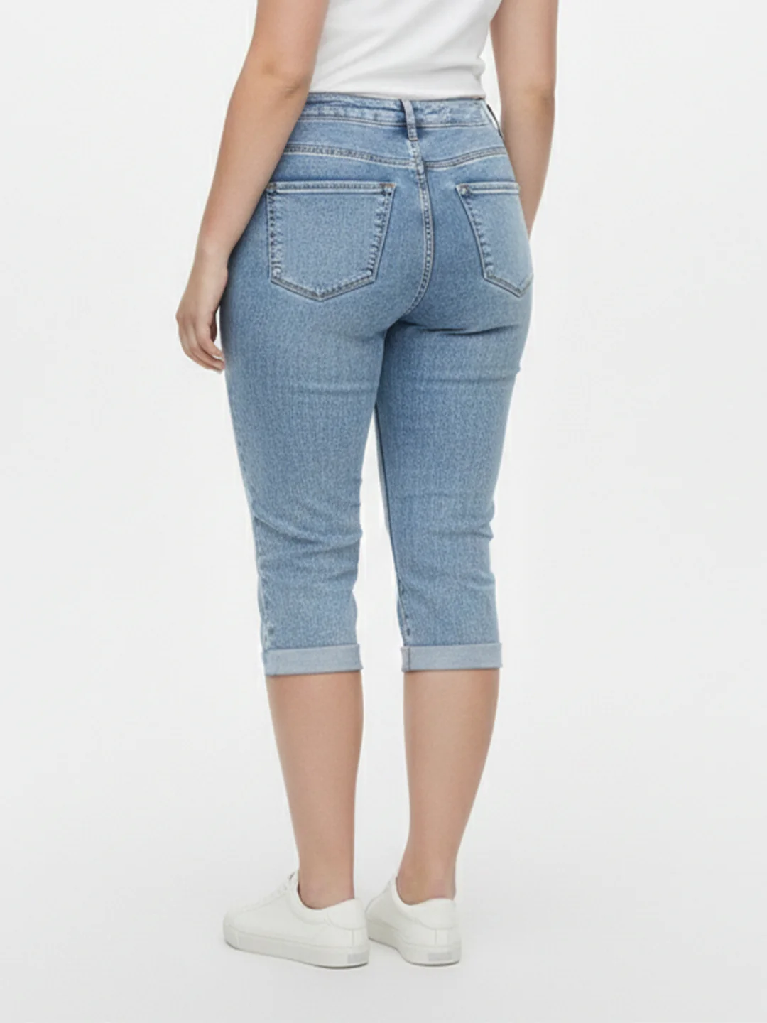 Women Blue High-Rise Capri - Image 3