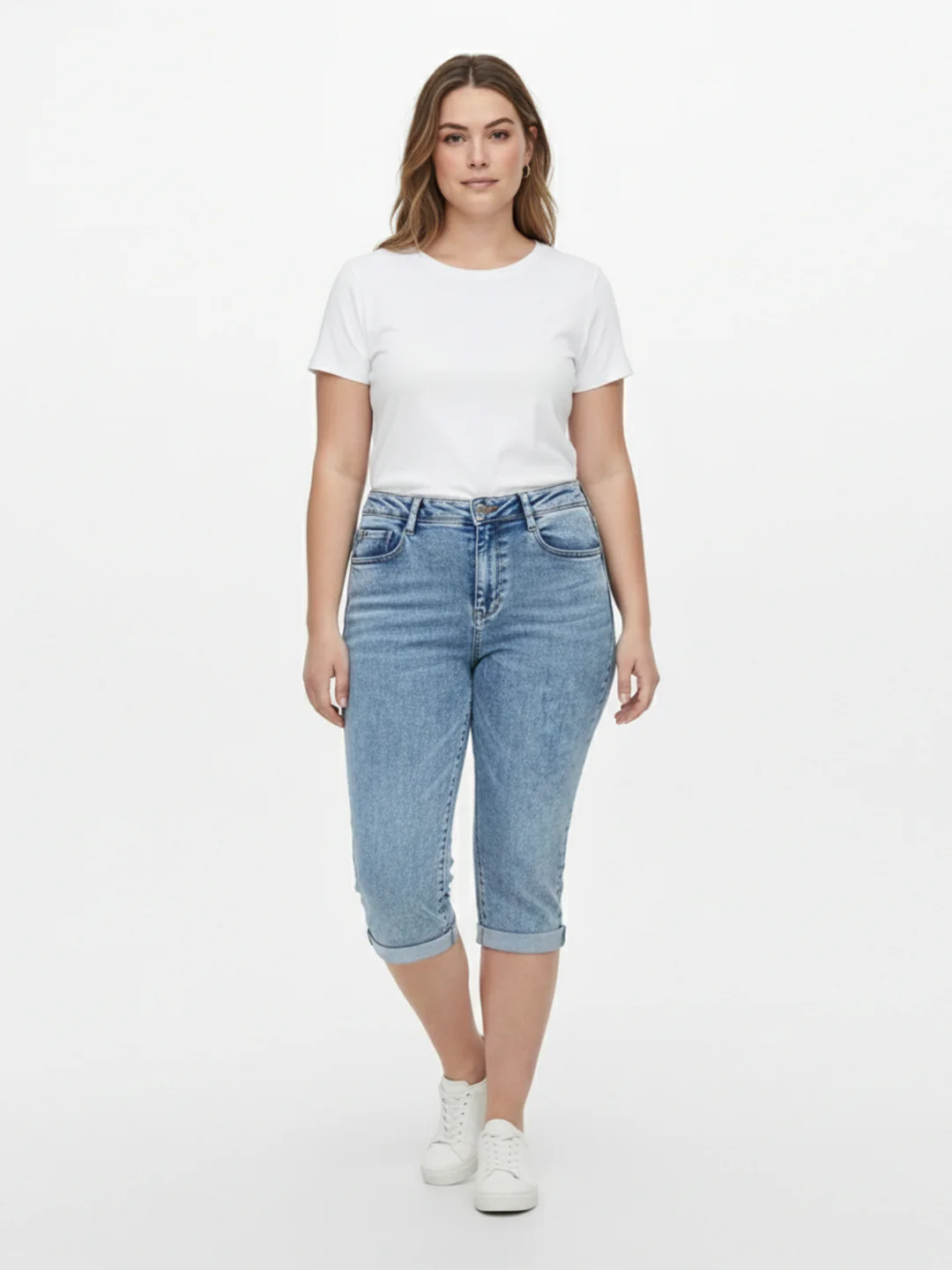 Women Blue High-Rise Capri - Image 4