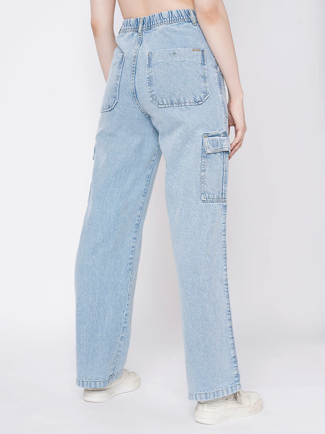 Women Blue High-Rise Cargo - Image 3