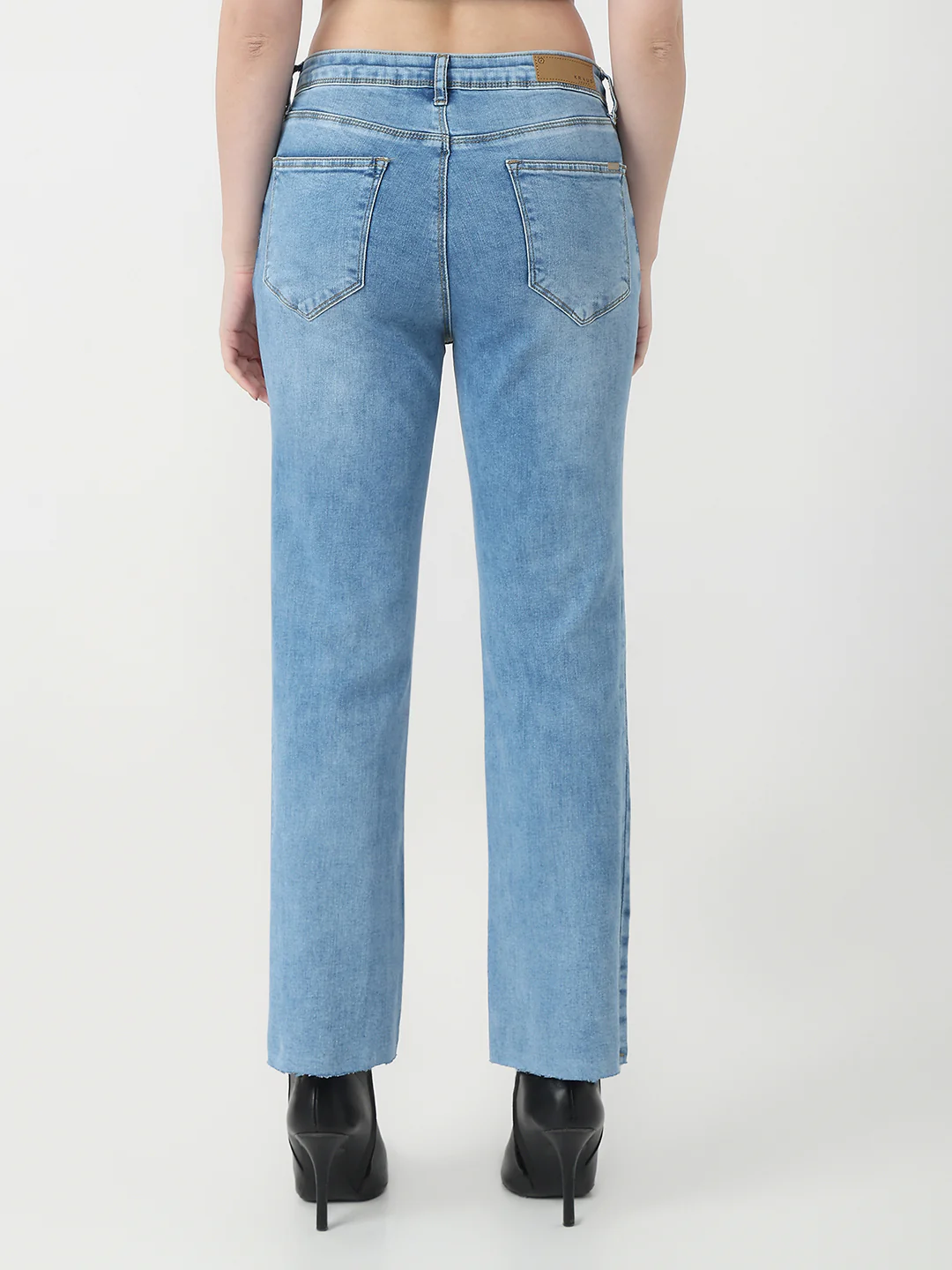 Women Blue High-Rise Crop Flare Jeans - Image 3