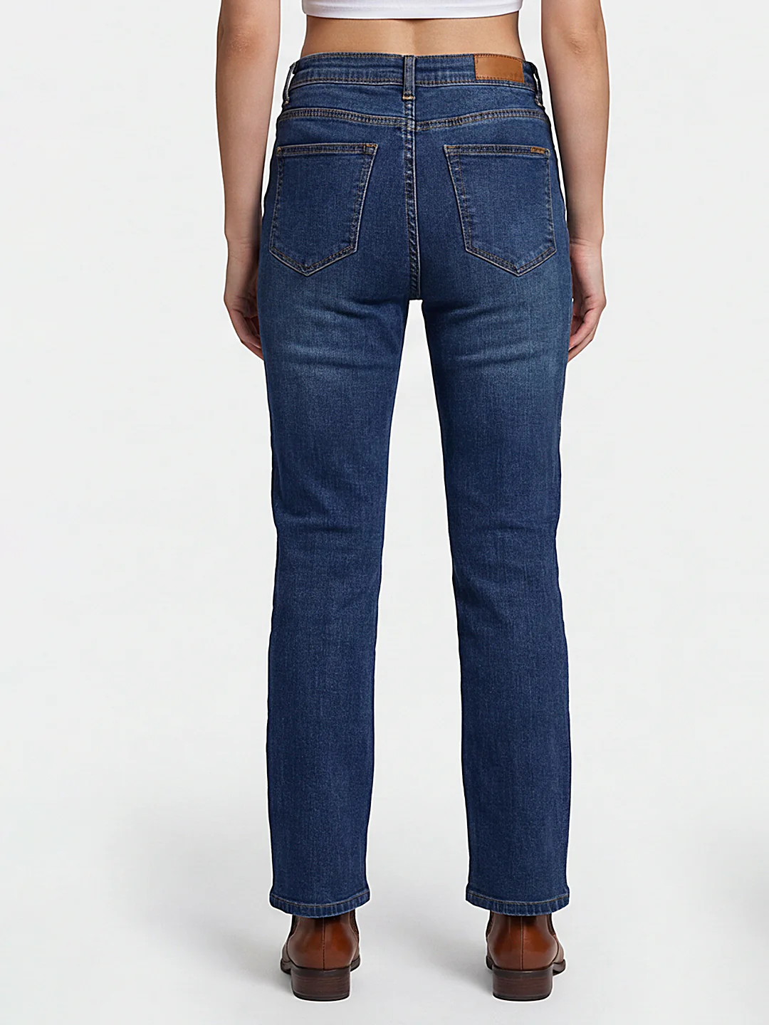 Women Blue High-Rise Crop Flare Jeans - Image 3