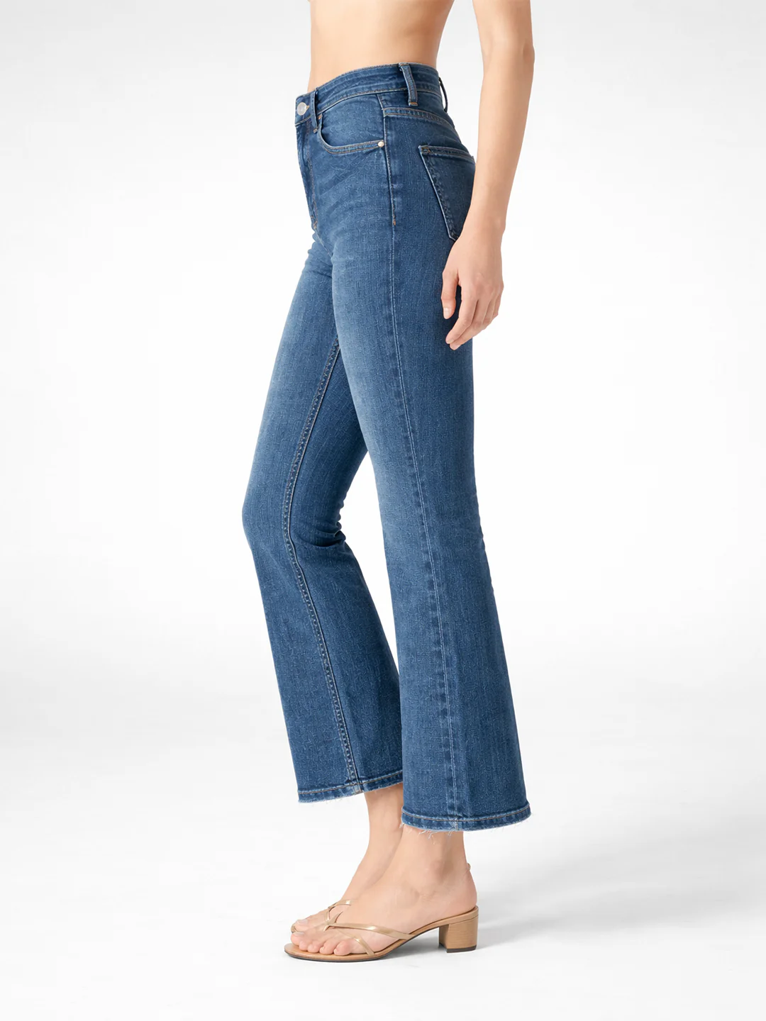 Women Blue High-Rise Crop Flare Jeans - Image 6