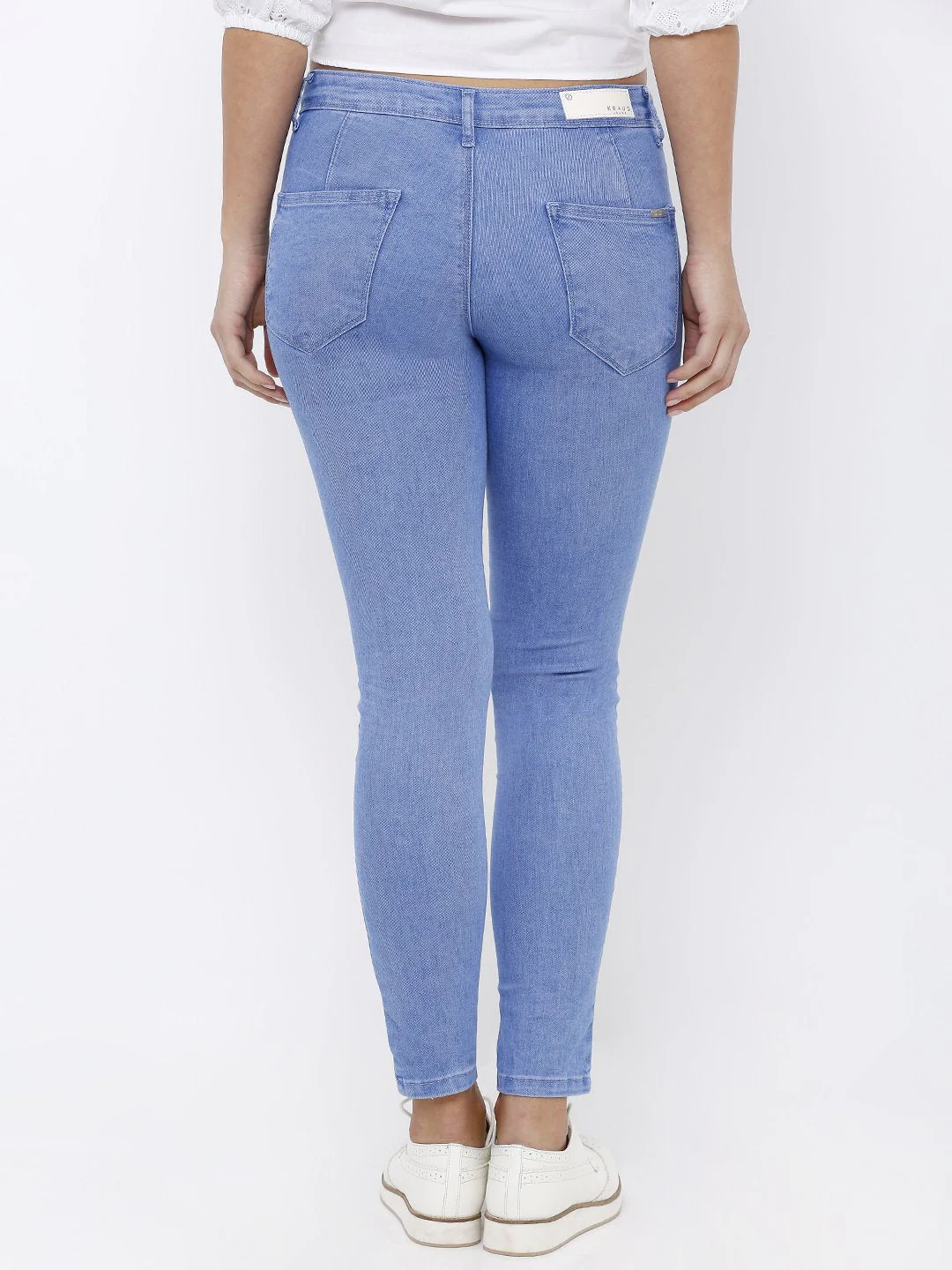 Women Blue High-Rise Crop Length Skinny Jeans - Image 3