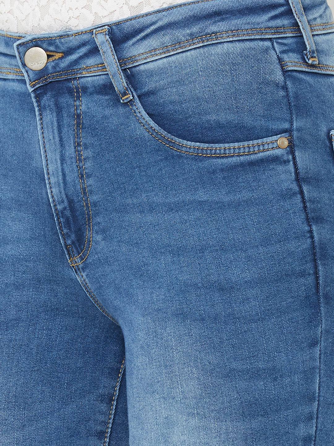 Women Blue High-Rise Crop Length Skinny Jeans - Image 4