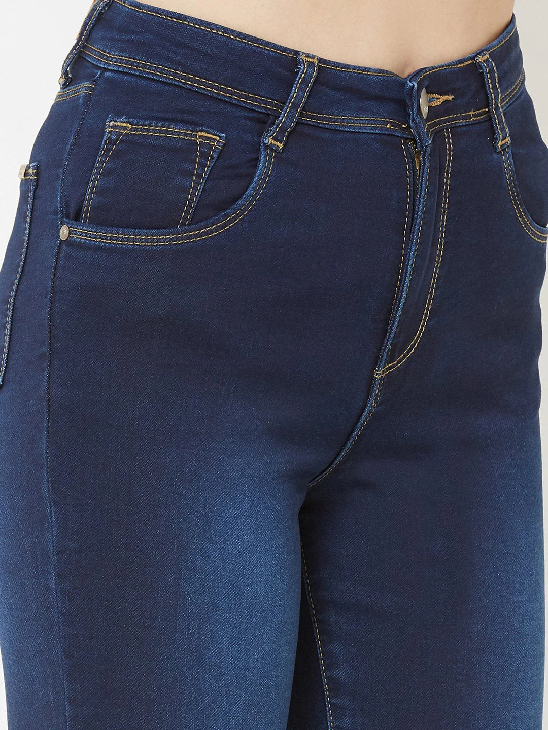 Women Blue High-Rise Crop Length Skinny Jeans - Image 4