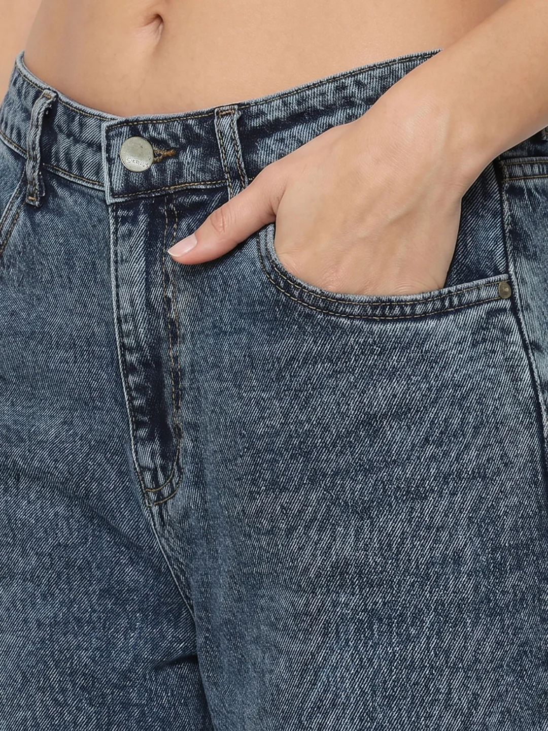 Women Blue High-Rise Crop Wide Leg Jeans - Image 5