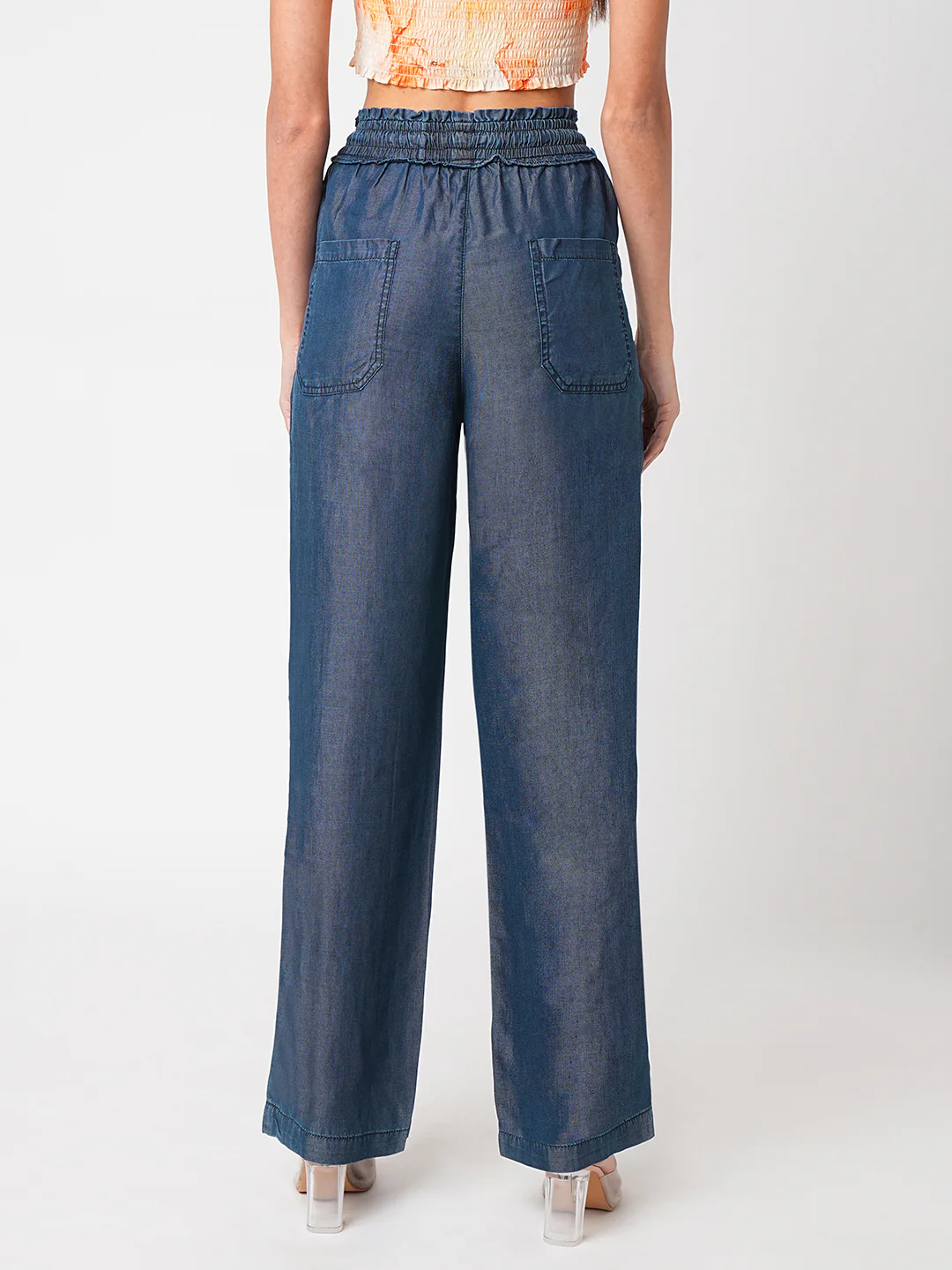 Women Blue High-Rise Culottes - Image 3