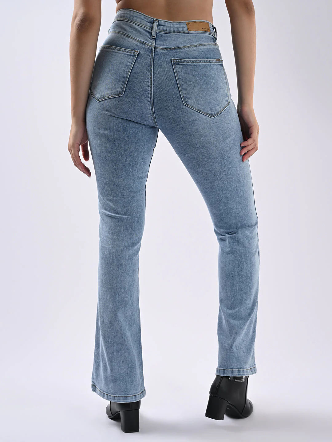 Women Blue High-Rise Flare Jeans - Image 3