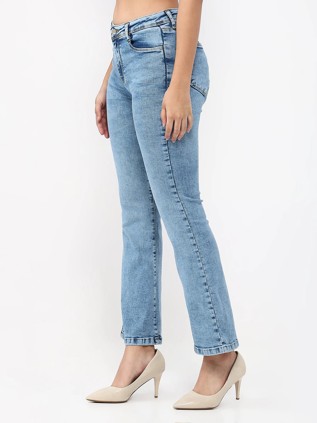 Women Blue High-Rise Flare Jeans - Image 7