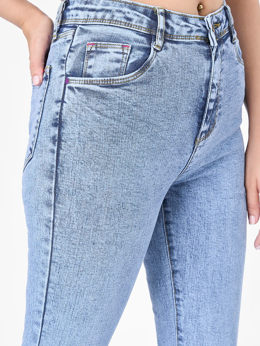 Women Blue High-Rise Flare Jeans - Image 5