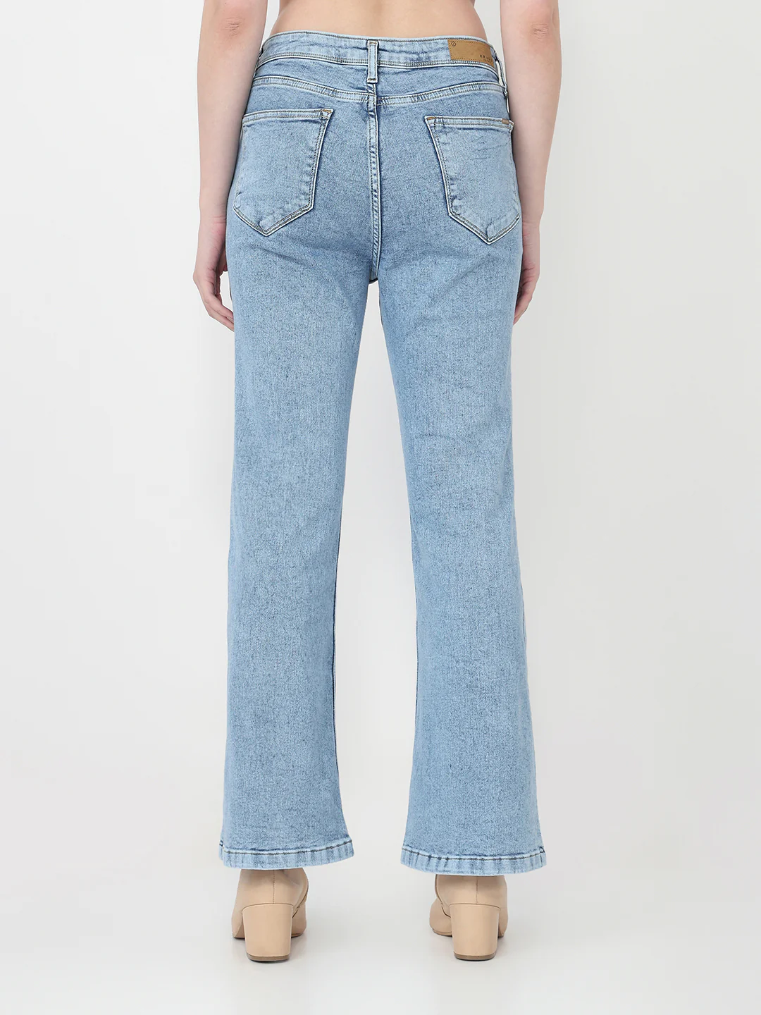 Women Blue High-Rise Flare Jeans - Image 3