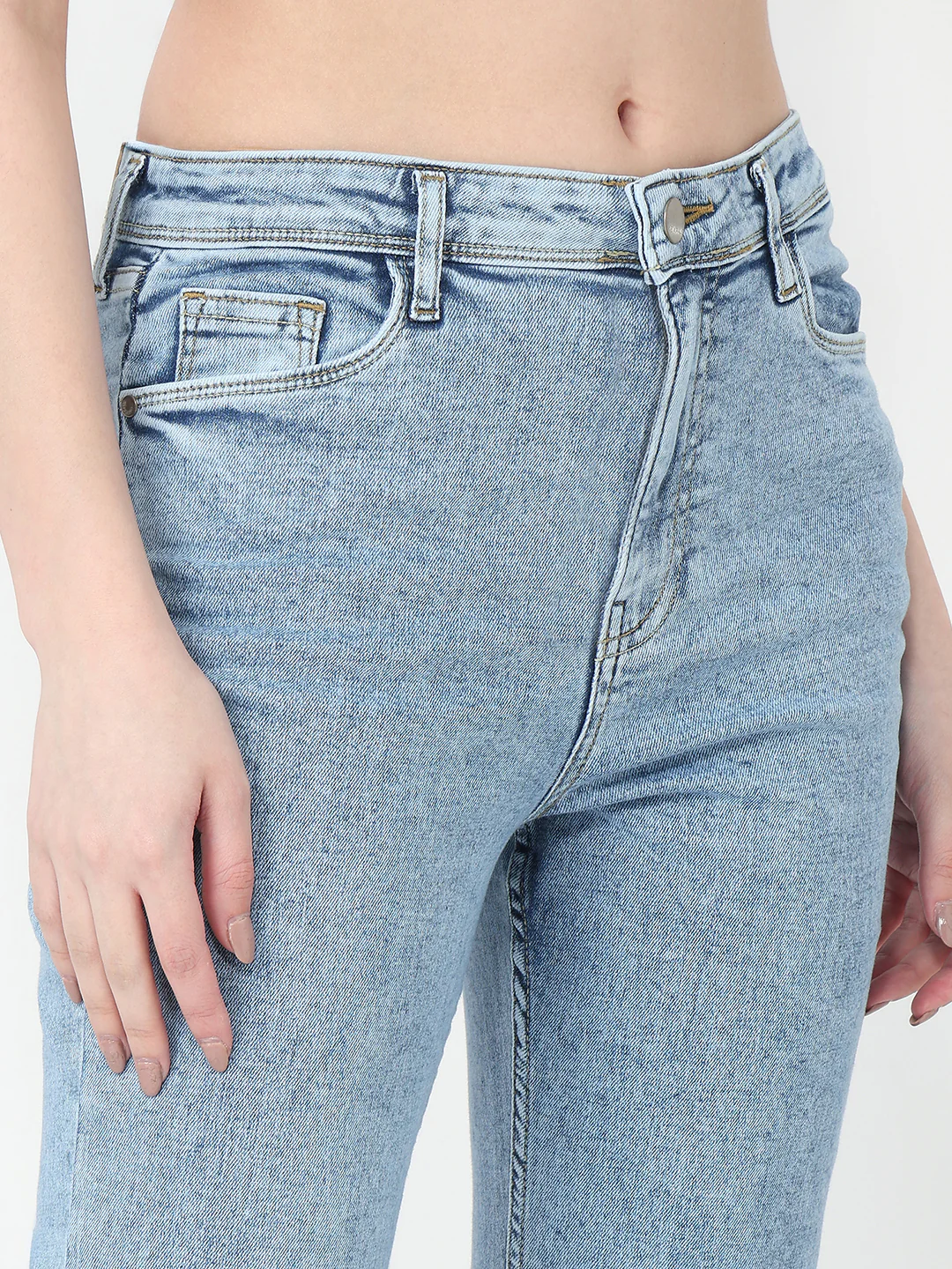Women Blue High-Rise Flare Jeans - Image 5